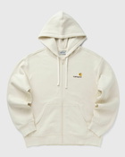 Carhartt WIP Hooded American Script Jacket Beige Mens Hoodies/Zipper