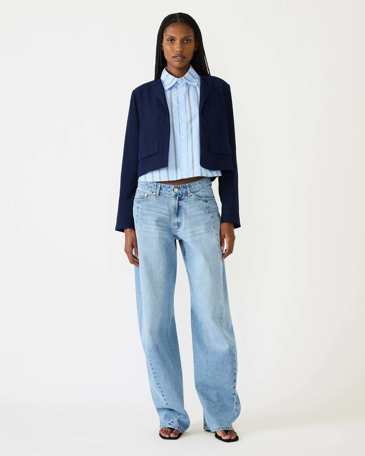 Steve Madden Serenea Blazer Long Sleeve in Navy