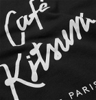 Café Kitsuné - Logo-Print Loopback Cotton-Jersey Hoodie - Black