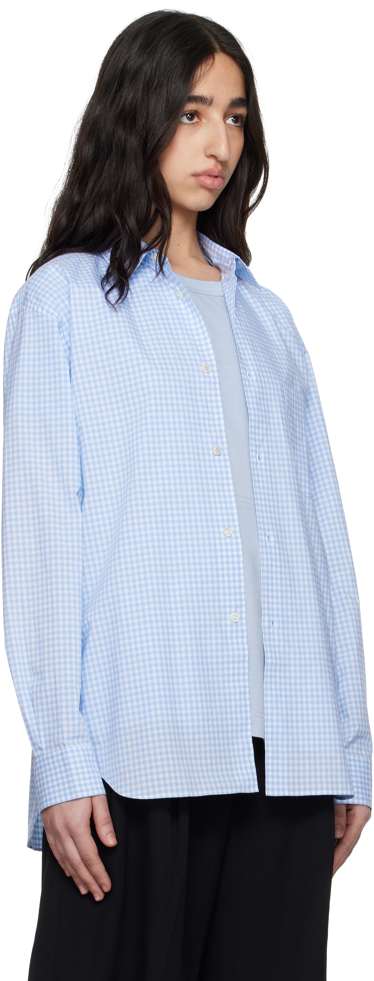 Comme des Garçons Shirt White & Blue Gingham Shirt