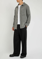 The Elder Statesman Melange Cashmere-woven Overshirt Light Grey