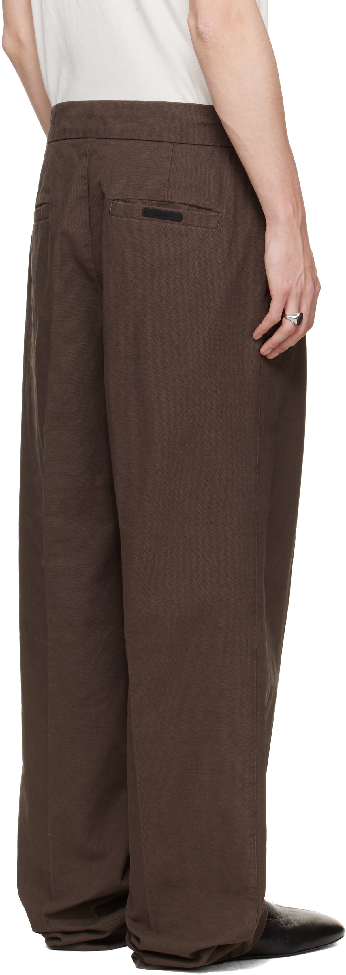 Fear of God ESSENTIALS Brown Pleat Front Trousers
