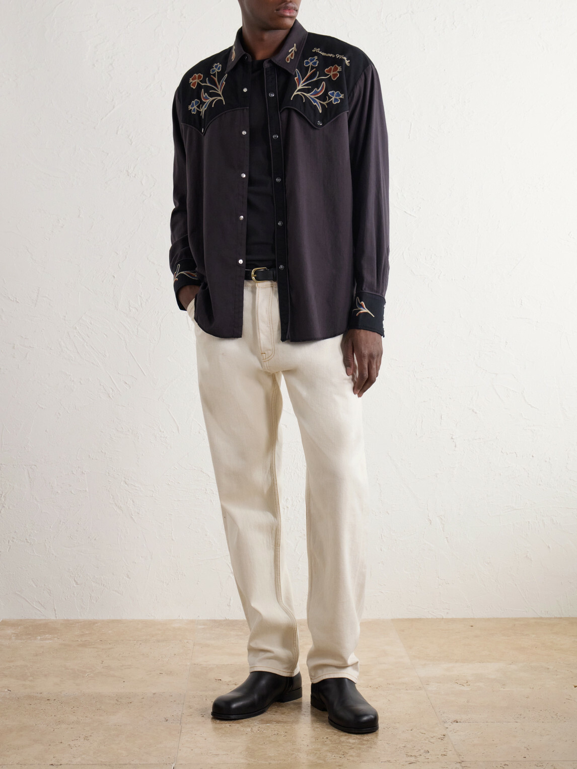 Human Made - Embroidered Cotton and Wool-Blend Twill Western Shirt - Purple