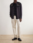 Human Made - Embroidered Cotton and Wool-Blend Twill Western Shirt - Purple