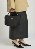 Toteme Crocodile-effect Leather top Handle bag - Black - One Size