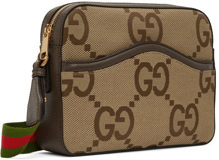 Gucci Beige & Brown Jumbo GG Messenger Bag for Men