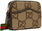 Gucci Beige & Brown Jumbo GG Messenger Bag