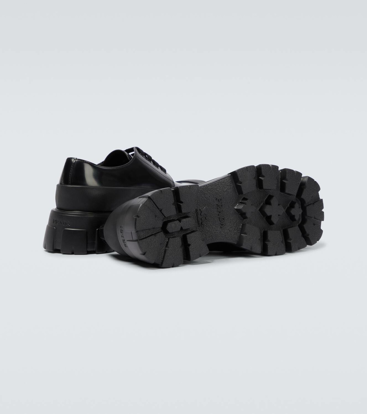Prada Paneled leather Derby shoes