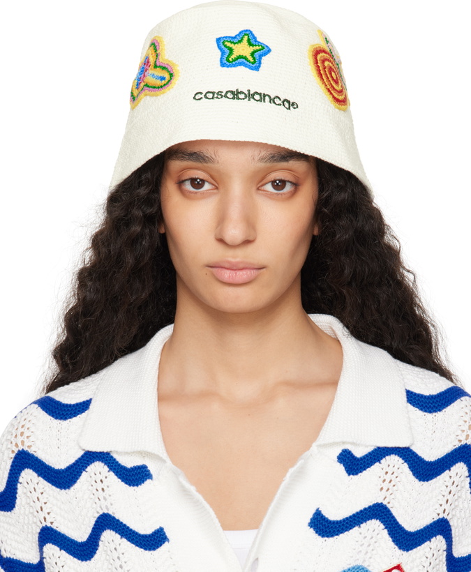 Photo: Casablanca White Crochet Bucket Hat