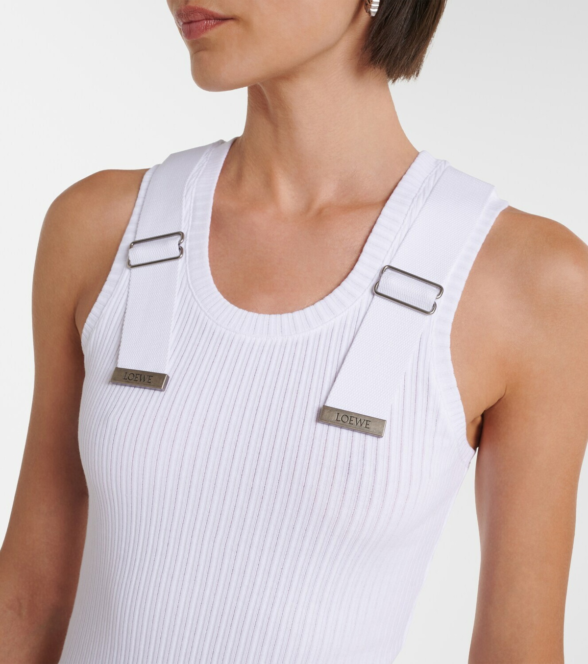 Loewe Ribbed-knit cotton-blend tank top