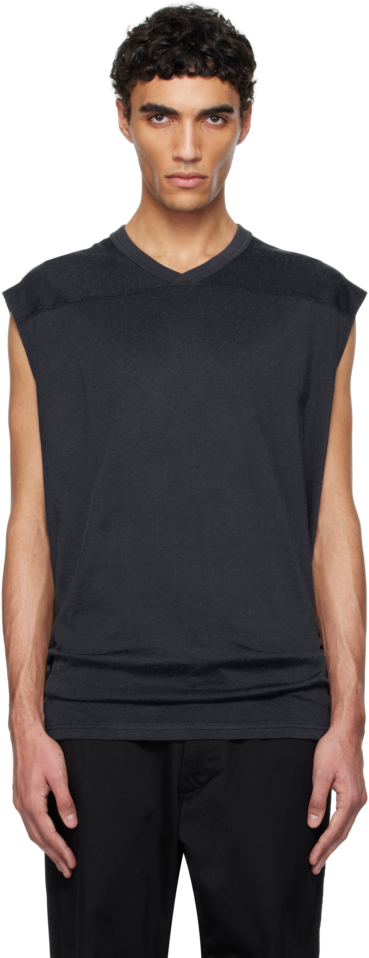 nanamica Navy Rayon Cotton N/S Tank Top Nanamica