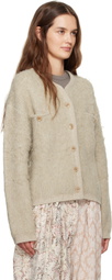 OPEN YY Beige Shaggy Cardigan