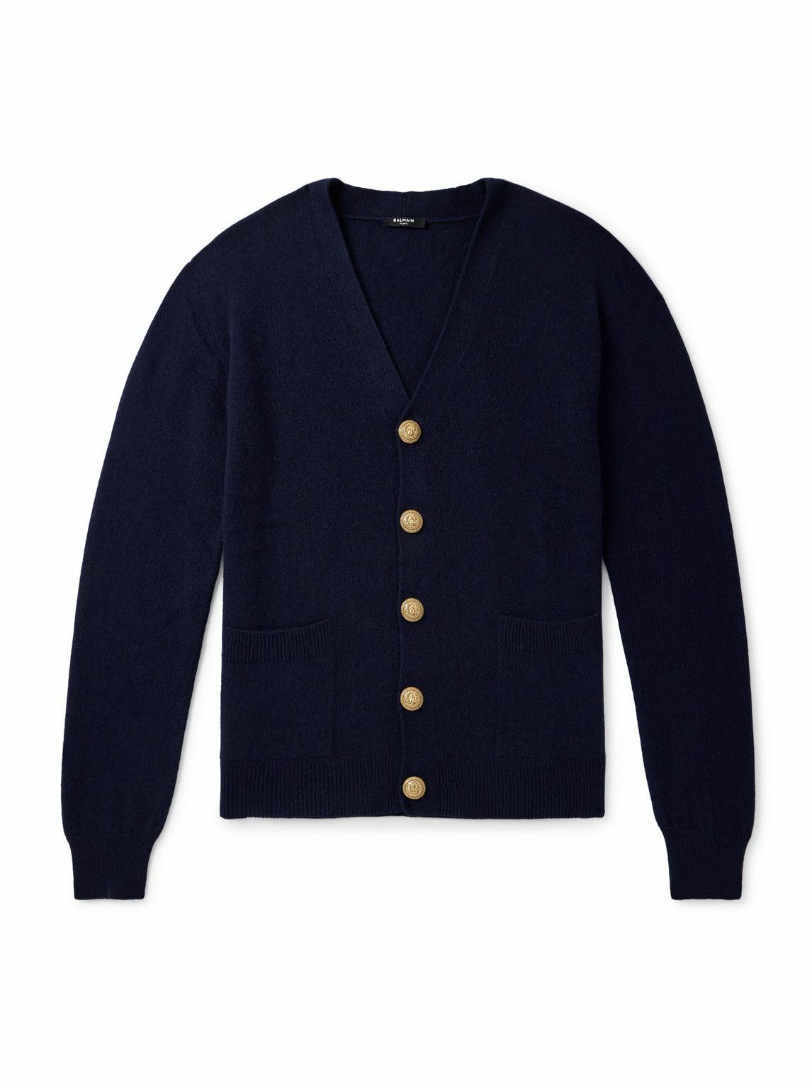 【送料&関税込】Balmain Logo Patch Double-collar Knit Sweate Balmain Logo Patch Double-Collar Knit Sweater – Cettire