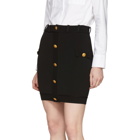 Pierre Balmain Black Button Miniskirt