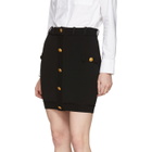 Pierre Balmain Black Button Miniskirt