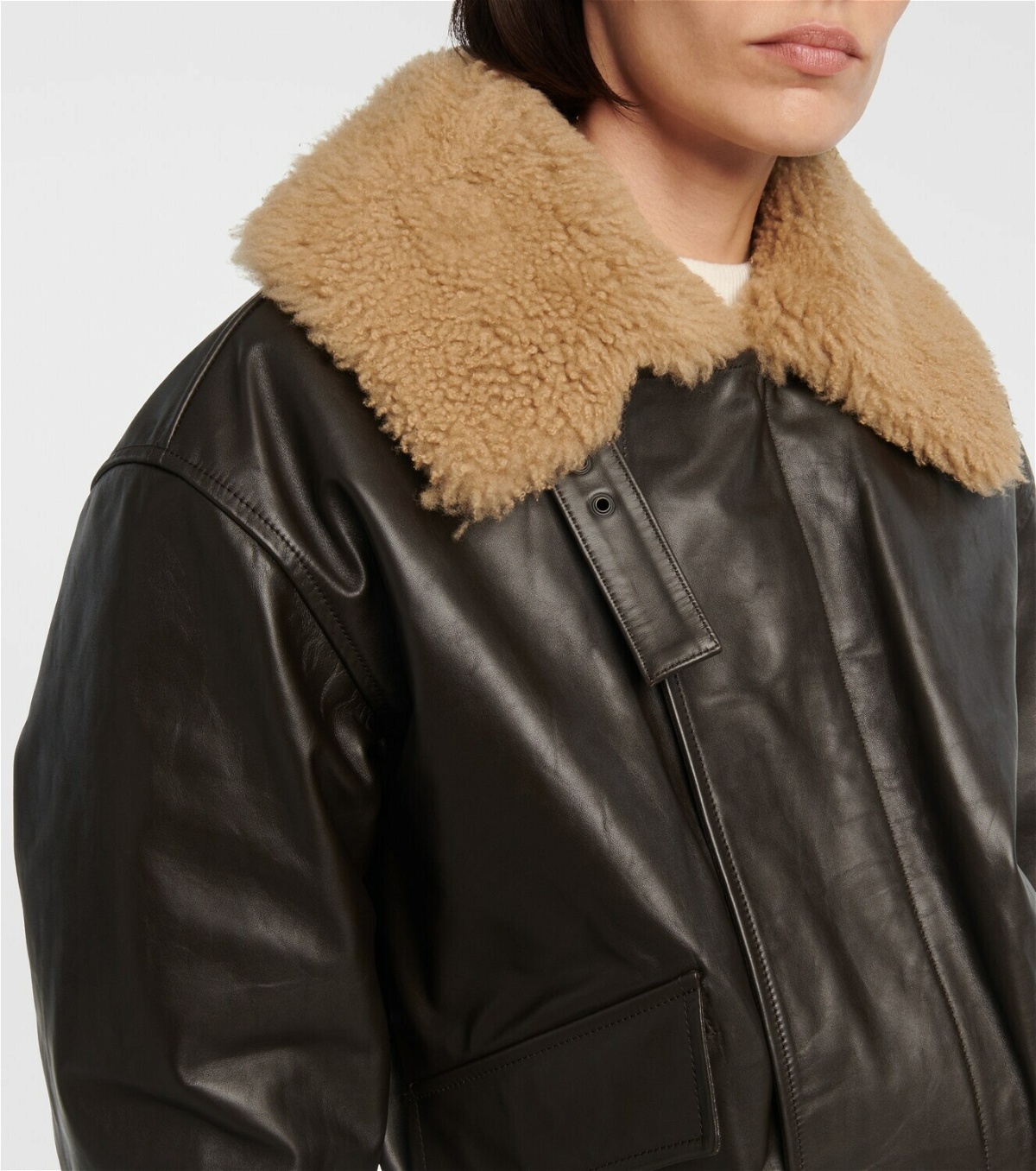 Lemaire Shearling and leather bomber jacket Lemaire