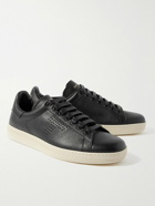 TOM FORD - Warwick Perforated Full-Grain Leather Sneakers - Black
