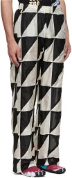 Vyner Articles Black & White Silk Trousers
