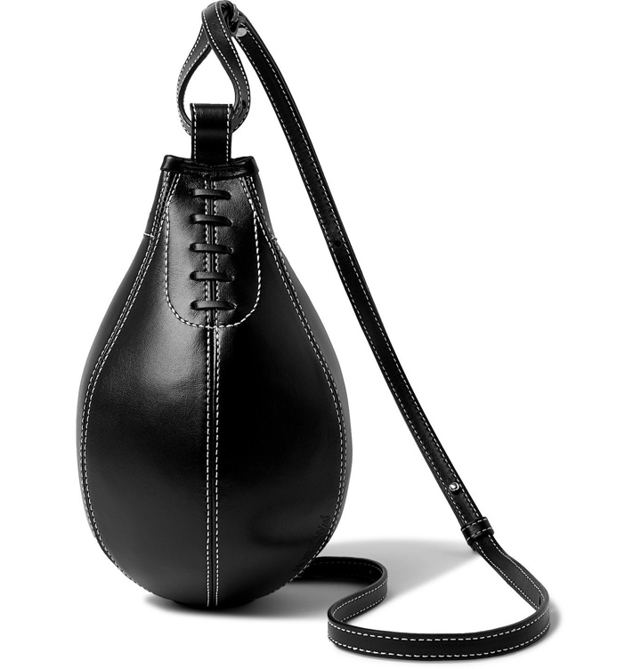 Photo: JW Anderson - Punch Bag Leather Messenger Bag - Black