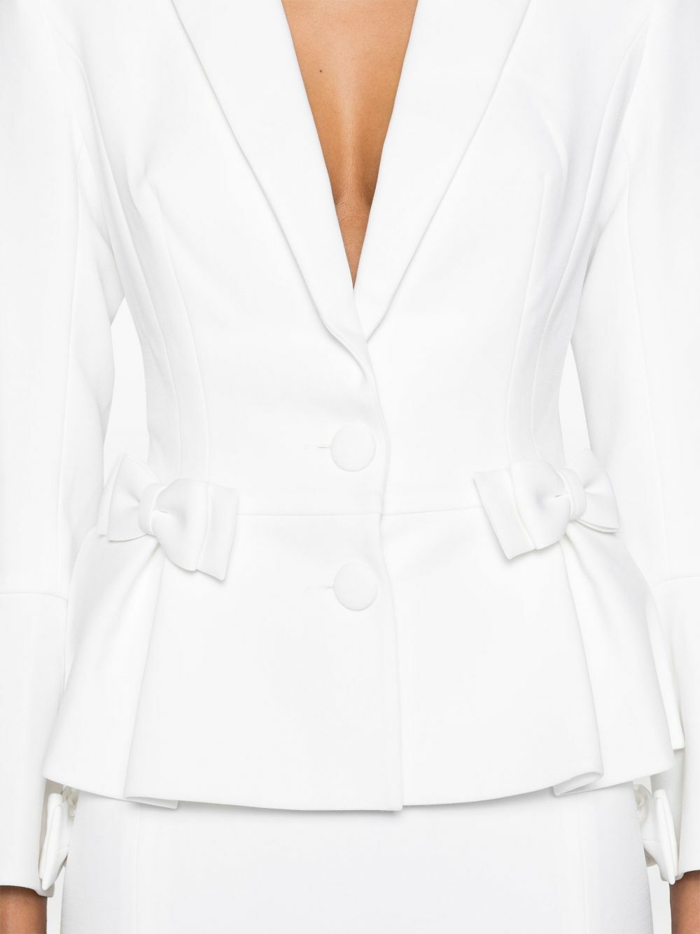 Huishan Zhang White Sanna Silk Blazer