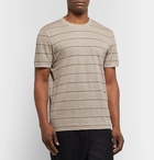 Club Monaco - Striped Linen T-Shirt - Mushroom