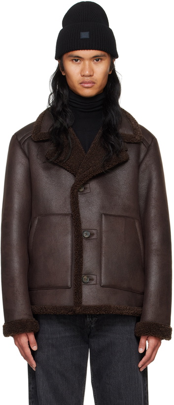 Photo: A.P.C. Brown Finn Faux-Shearling Jacket