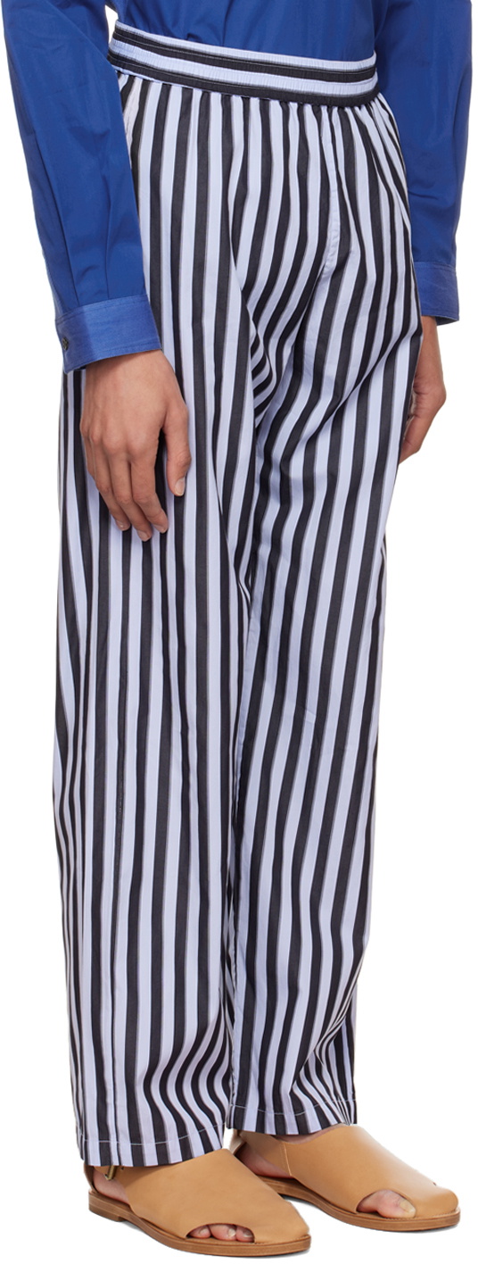 Sébline Black & Blue Stripe Pyjama Pants