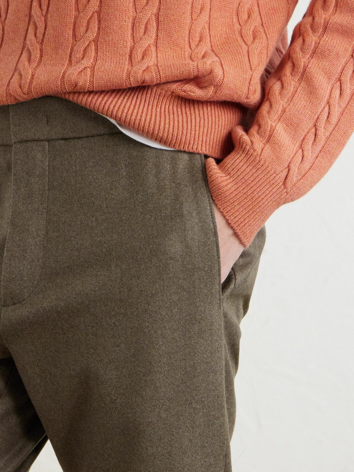 Loro Piana - Leisure City Slim-Fit Virgin Wool and Cashmere-Blend Trousers - Brown
