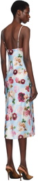 Fleur du Mal Blue Cowl Neck Slip Midi Dress