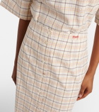 Prada Checked cotton poplin pencil skirt