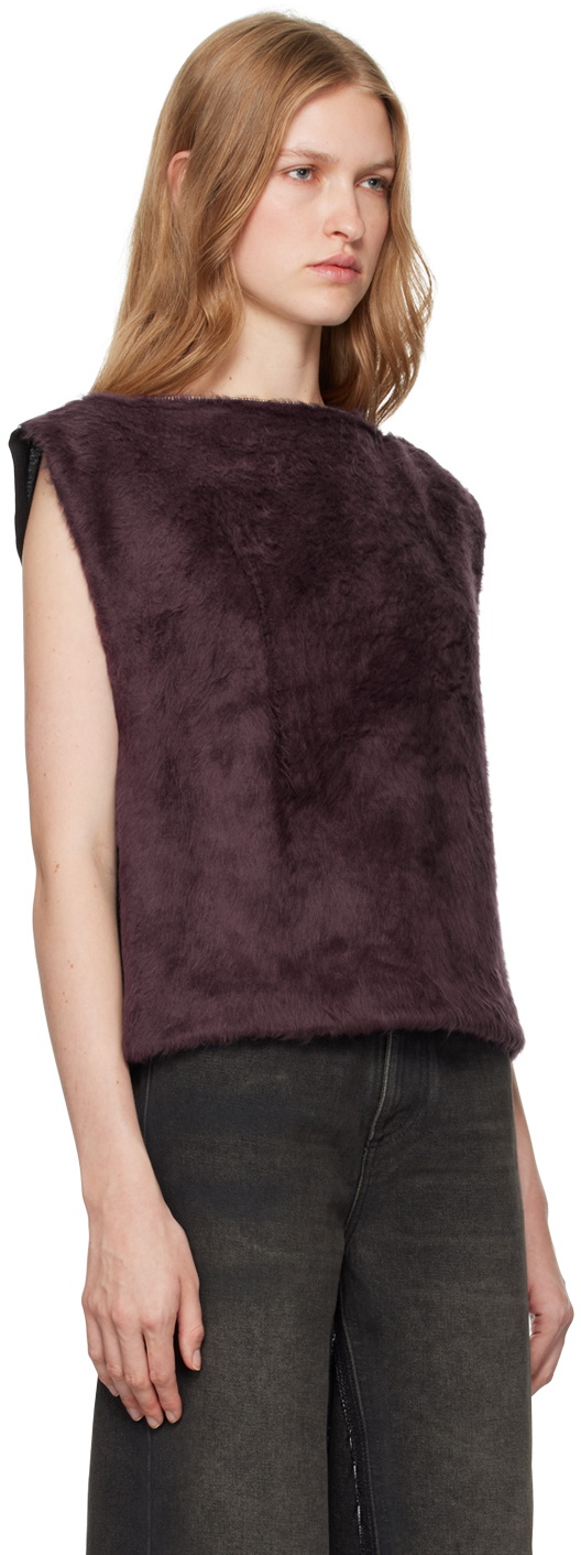 MM6 Maison Margiela Purple & Black Furry Fleece & Cotton Jersey