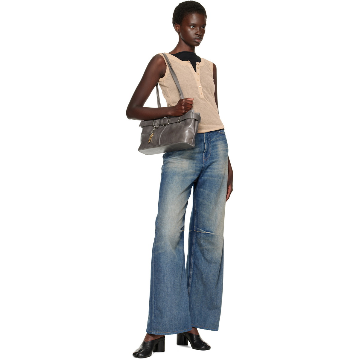 OSOI Gray Shoulder Brocle Bag