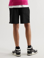 AMIRI - Wide-Leg Grosgrain-Trimmed Cotton-Jersey Drawstring Shorts - Black