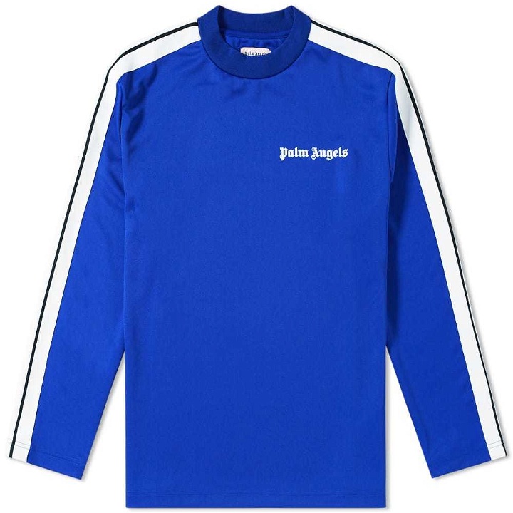 Photo: Palm Angels Long Sleeve Track Taping Tee Blue