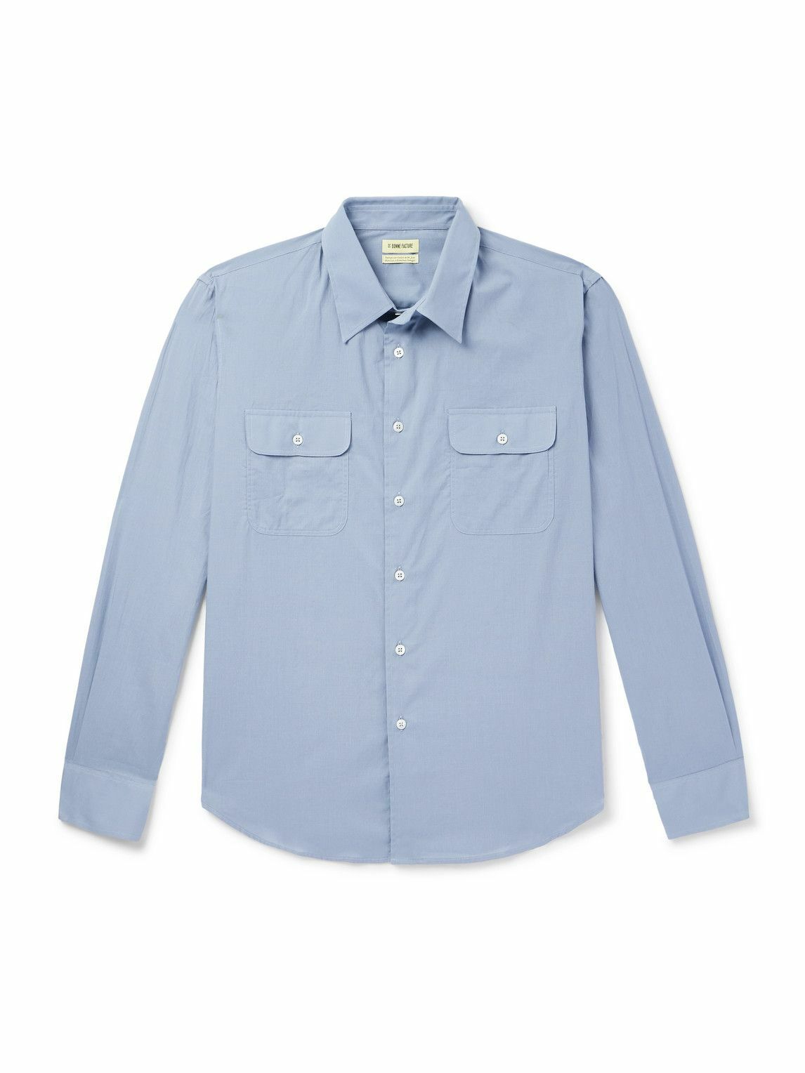 De Bonne Facture - Convertible-Collar Embroidered Linen