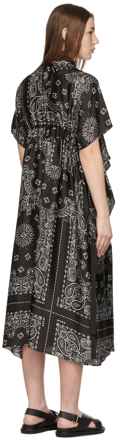 Sacai Black Bandana Print Mid-Length Dress Sacai