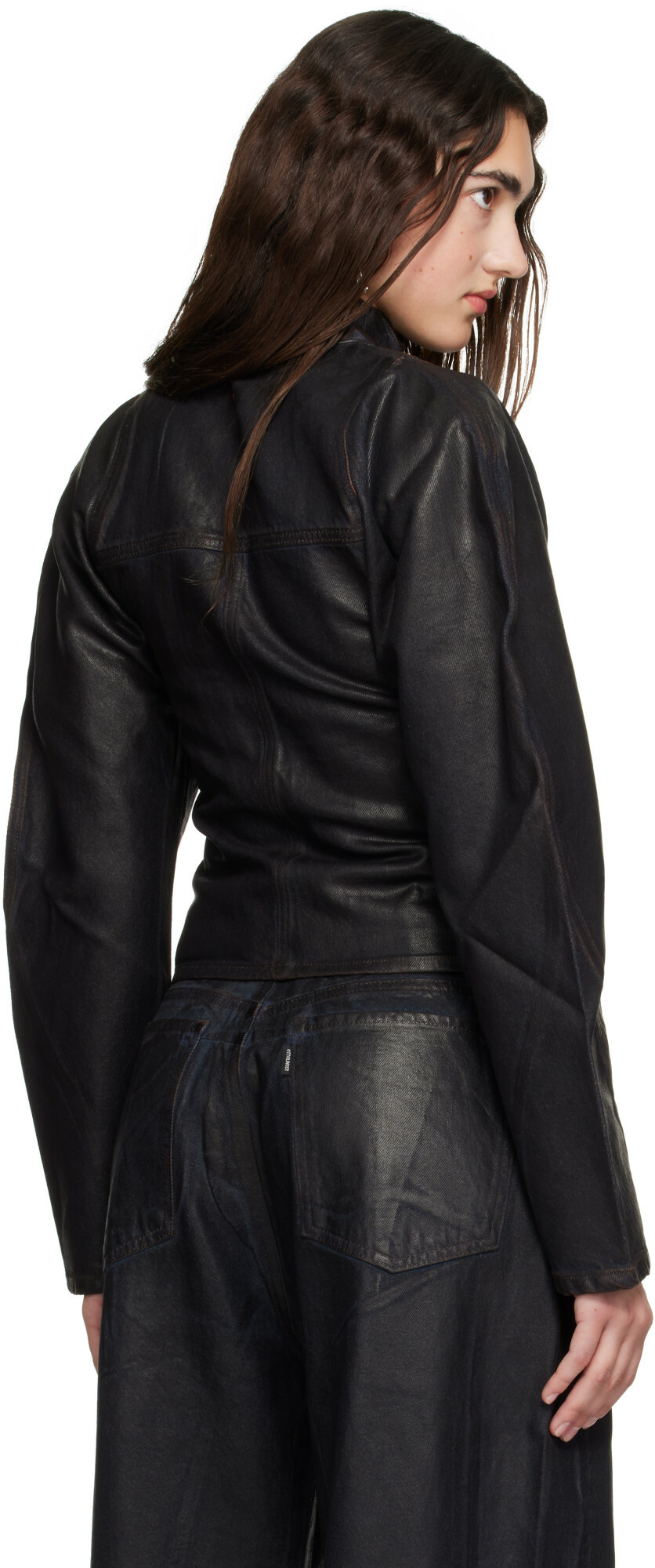 Ottolinger Brown Glazed Curve Denim Jacket
