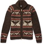 RRL - Intarsia Wool, Cotton, Alpaca, Silk and Linen-Blend Zip-Up Cardigan - Men - Brown