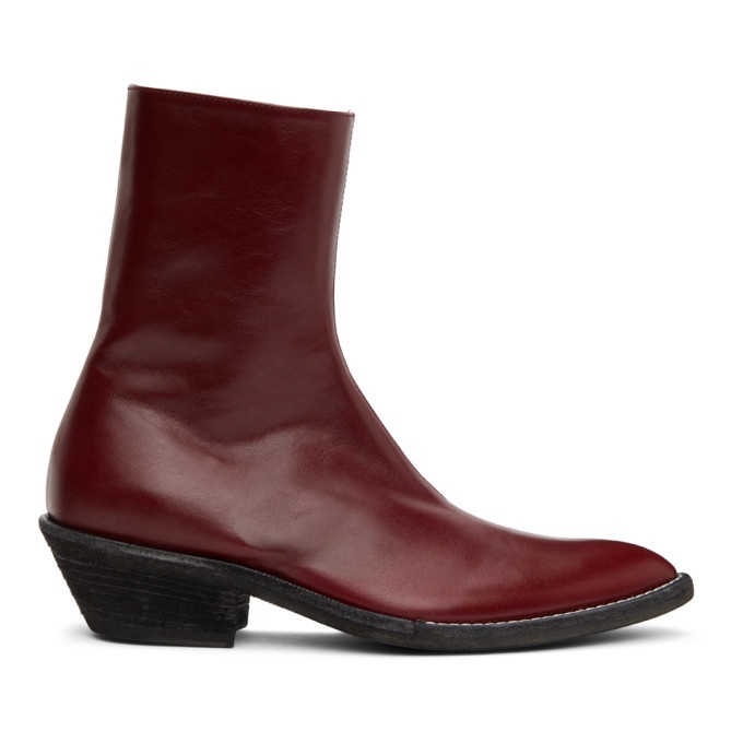 Photo: Haider Ackermann Red Evening Chelsea Boots