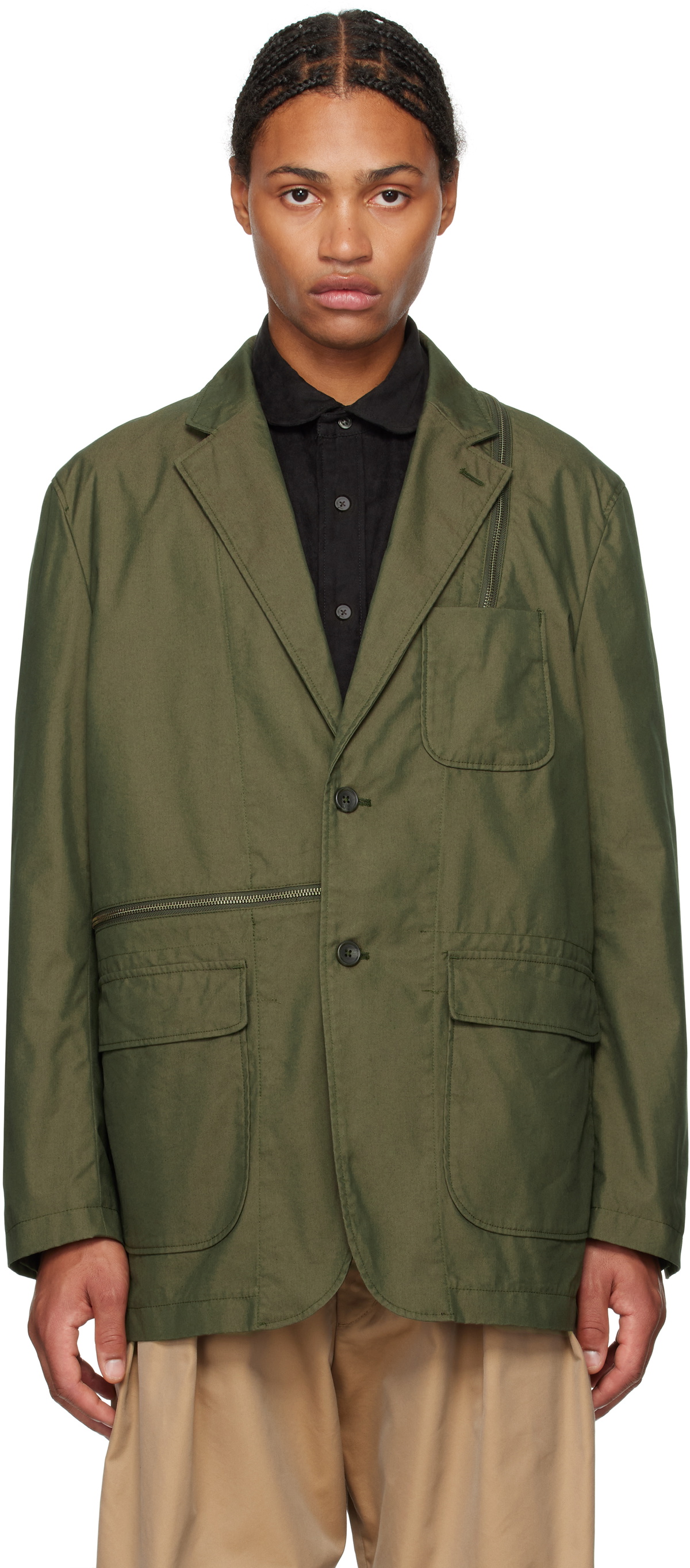 Engineered Garments Cagoule Shirt Jacket Green Engineered Garments