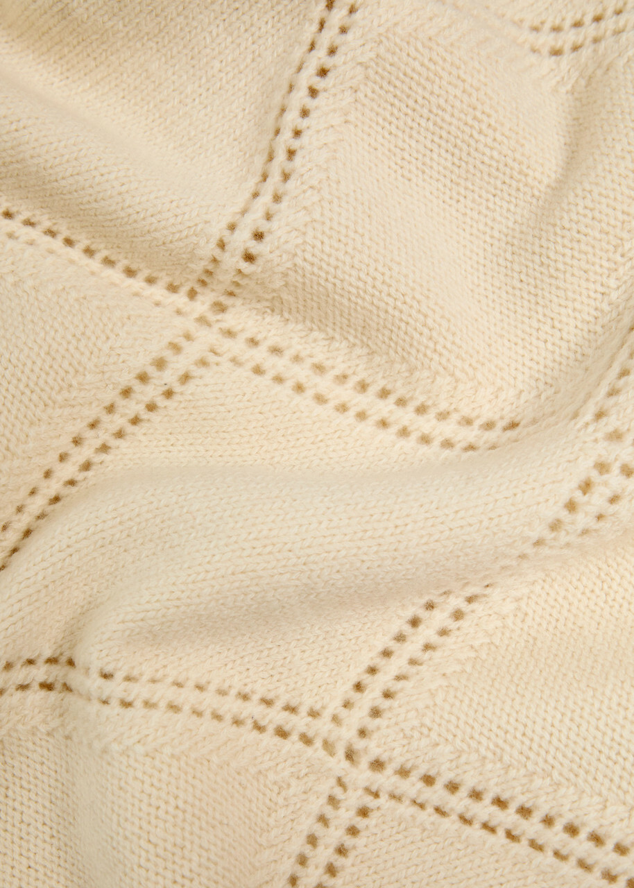 Vince Textured Argyl Wool Jumper Cream