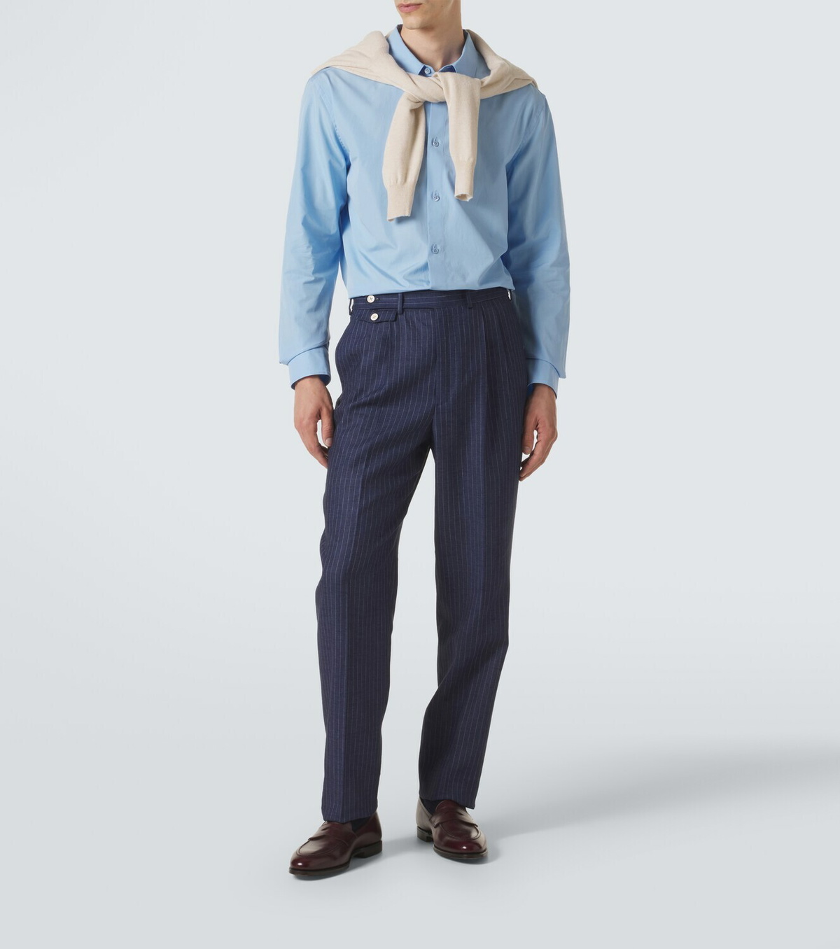 Dunhill Striped linen tapered pants