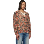 R13 Black & Orange Printed Boyfriend Cardigan