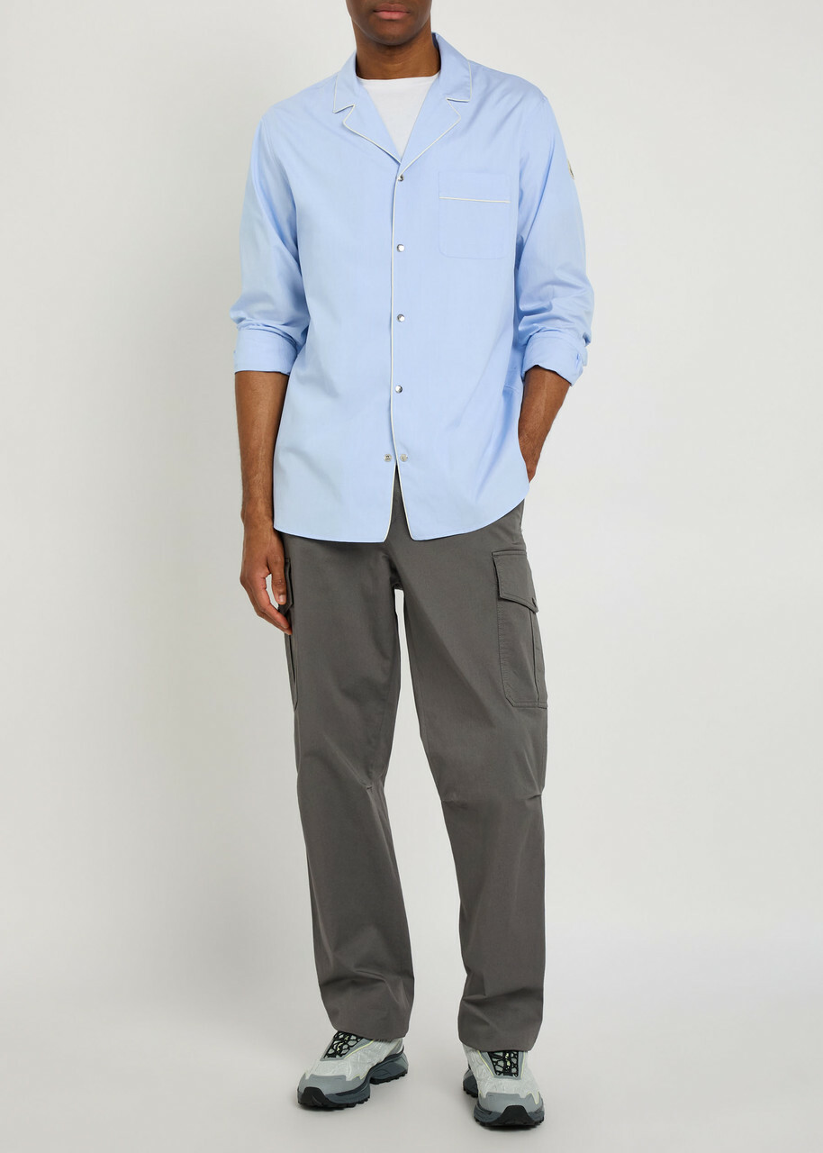 Moncler Stretch-cotton Cargo Trousers Charcoal