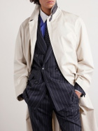 TOM FORD - Leather-Trimmed Cotton and Silk-Blend Overcoat - Neutrals
