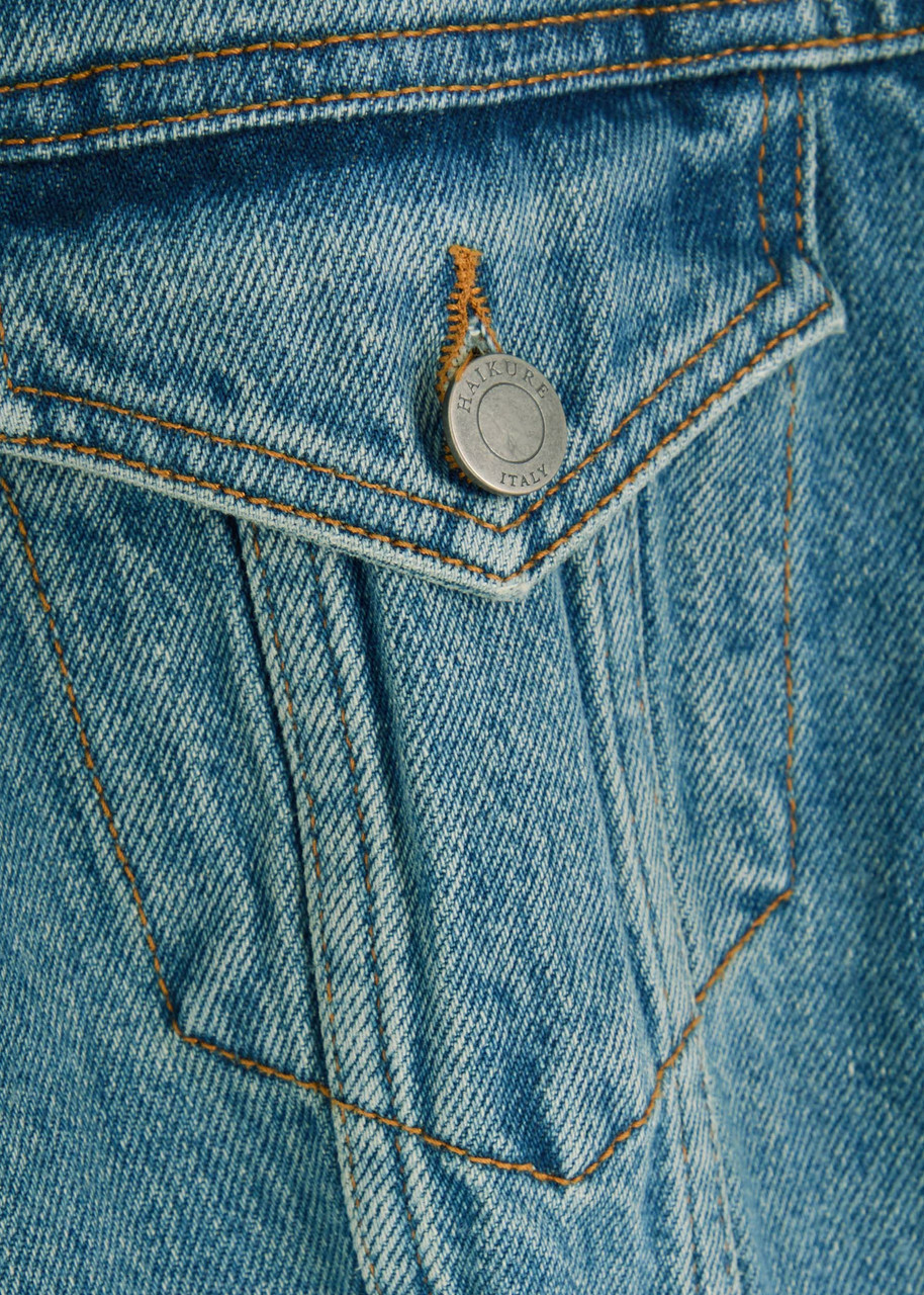 Haikure Temple Lagoon Wash Denim Jacket Blue