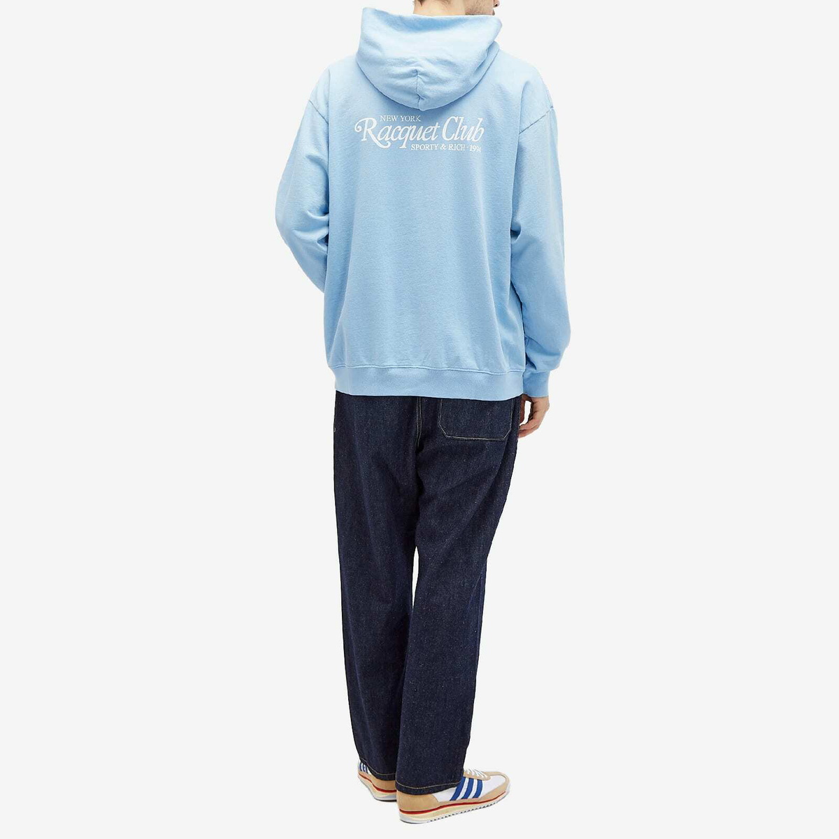 Sporty & Rich Men's 94 Racquet Club Hoodie in Sky Blue/White
