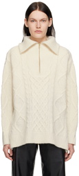 determ; Off-White Zipped Sweater