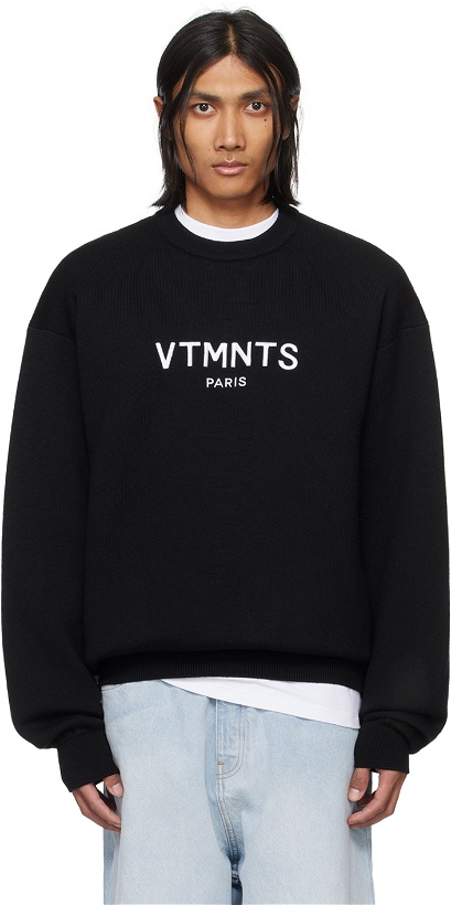 Photo: VTMNTS Black Embroidered Sweater