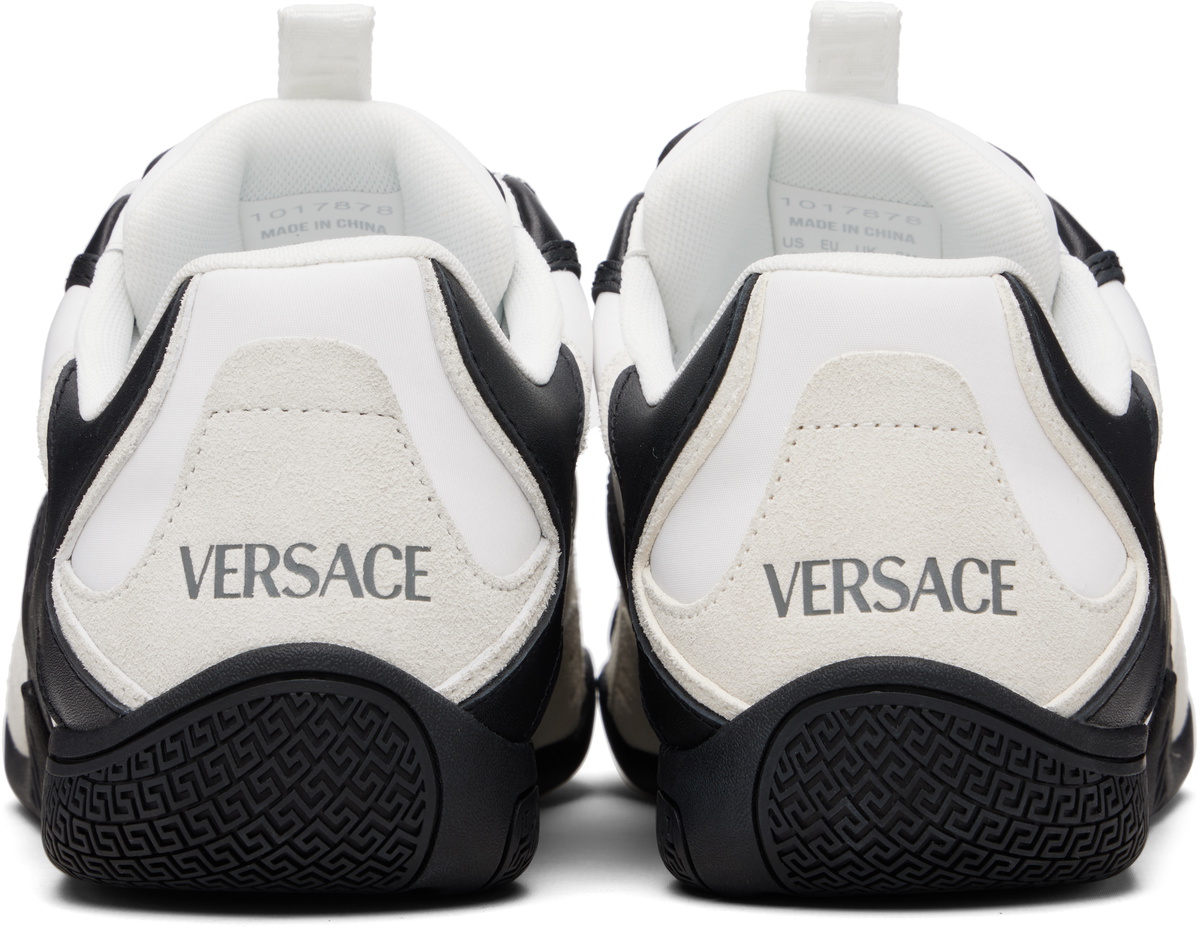 Versace Black & White Galaxia Leather Sneakers